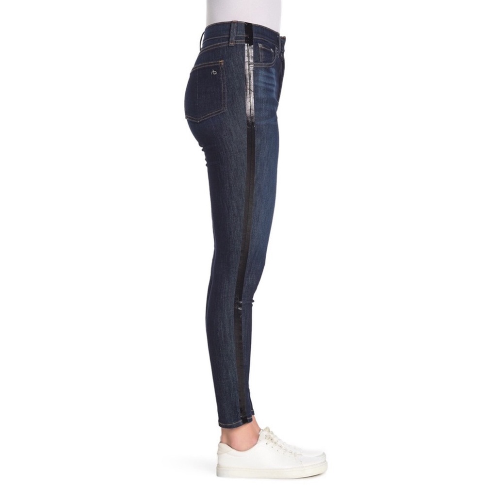 Rag and Bone High Rise Contrast Stripe Skinny Jean